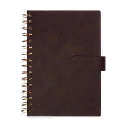 Ежедневник недатированный А5, 80 листов, в клетку, на гребне, обложка кожзам, с хлястиком, коричневый