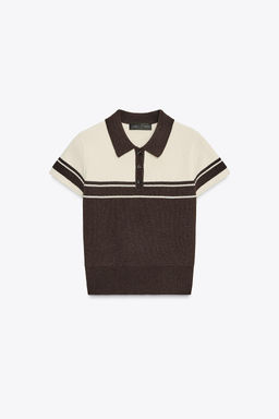 RIB KNIT POLO TOP - Zara фото 6
