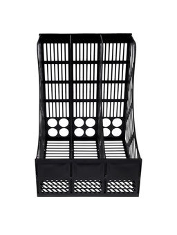 Лоток вертикальный, 3-х секционный, разборный, чёрный