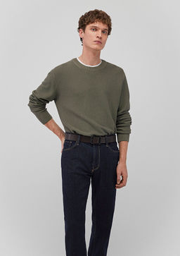 Bisiklet Yaka Haki Kazak - Mavi фото 2