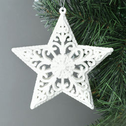 Елочное украшение Звезда / WCZ23-283 /уп 150/600/белый