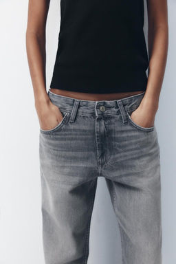 TRF WIDE-LEG MID-RISE FULL LENGTH JEANS - Zara фото 4