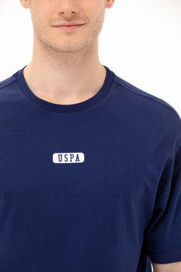 Футболка мужская U.S. Polo Assn оверсайз темно-синяя из хлопка  фото 14