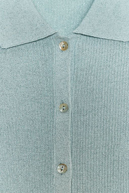 METALLIC THREAD KNIT POLO TOP - Zara фото 9