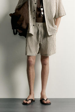 BERMUDA RELAXED FIT CUADROS / Beige claro - Zara фото 2