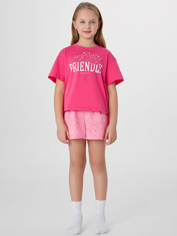 Комплект домашний для девочек с надписью Friendly moments
