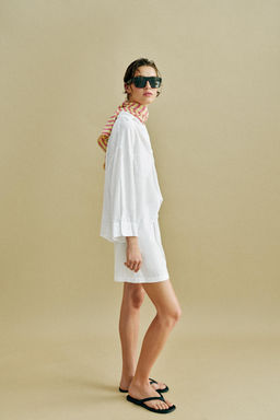 CAMISA FLUIDA CON LINO / Blanco - Zara фото 4
