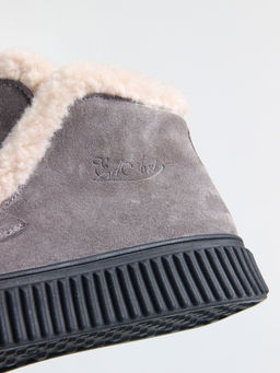 Ботинки 307.от11bl. серый замок замша/Мех