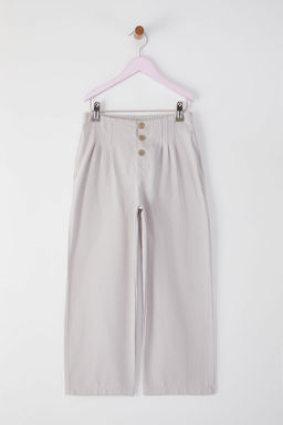 Ac?k Mavi K?z Cocuk %100 Pamuk Basic Wide Leg Orme Pantolon TKDSS25PL00003 - Trendyolmilla фото 4