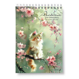 Светоч А228 Альбом для акварели, 200 г/м2 A4 29.5 х 21 см 2 шт. на гребне 24 л. 01599 Пушистый мечтатель