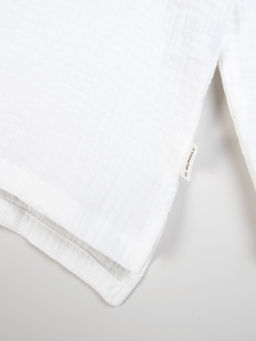 Рубашка муслиновая с капюшоном Молоко 7+ - Bungly фото 4