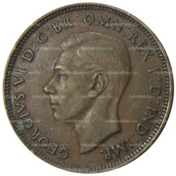 Монета 1/2 пенни 1938 года Австралия