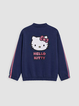 Hello Kitty Bask?l? K?z ?ocuk Soft Touch Fermuarl? Sweatshirt
