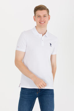 U. S. Polo Assn Мужская белая базовая футболка с воротником-поло - U.s. polo assn фото 4