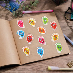 Цена за 5 шт. Наклейки-оценки Воздушные шарики, 11 х 18 см