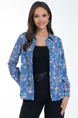 Рубашка Жаклин (тюльпаны, блу)