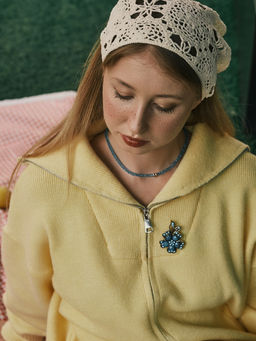 Чокер из бисера «Хрусталь», сердце, голубой в серебре, 36 см + 5 см доп, цепочка