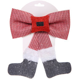 Цена за 2 шт. Бант на ёлку "Веселье" 18*20 см, Красный