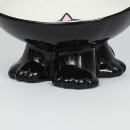 Миска керамическая Киса на подставке-лапках 200 мл 13 х 12 х 8 см, чёрная - Пижон фото 4