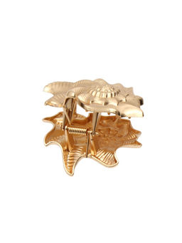 Цена за 6 шт. Краб для волос "Лейла море" раковина, 6 см, золото