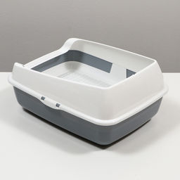 Лоток для кошек совок+ сетка 50.5×39×23 см, серый