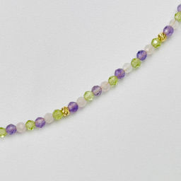 Бусы детские из Аметиста, Хризолита и Розового кварца 36 см +