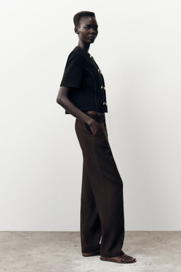 CONTRAST STITCH SHORT SLEEVE BLAZER - Zara фото 13