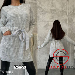 Женская вязаная туника с поясом - Bruno фото 6