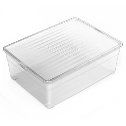 Ящик с крышкой универсальный "Лайф", прозрачный, 56*38*20см / 34л
