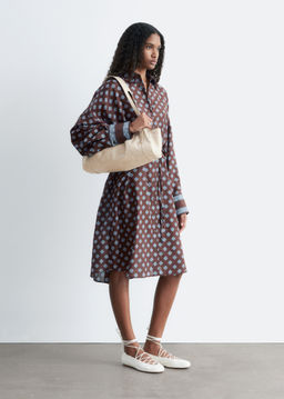Vestido midi de seda y algod?n estampado - H&m фото 5