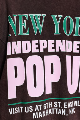 WASHED CONTRAST SLOGAN T-SHIRT - Zara фото 8