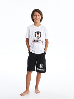 Bisiklet Yaka Be?ikta? Bask?l? Erkek ?ocuk Ti??rt ve ?ort