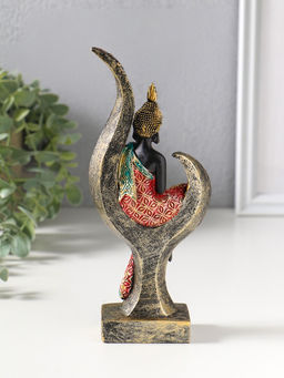 Фигурка полистоун «Будда в ярком одеянии на листе», 4×8.2×19.5 см