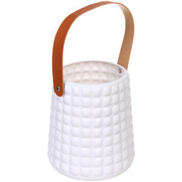 Цена за 2 шт. Ваза из пластика "Адель" 15,5*17,5см клетка, цвет белый