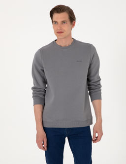 Gri 3 _plik Regular Fit __i Polarl_ Bisiklet Yaka Basic Sweatshirt - Pierre cardin фото 3