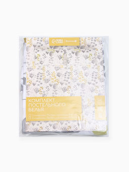 Постельное бельё 1.5-спальное «Экономь и Я» Flora and spring (вид 2), 100% хлопок, поплин 125 г/м²