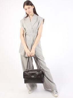 LACCOMA сумка Y2339-1P-коричневый натуральная кожа полиэстер