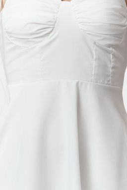 TRENDYOLMILLA Beyaz Drape Detayl? Dokuma Maxi Elbise TWOSS24EL01128 фото 3