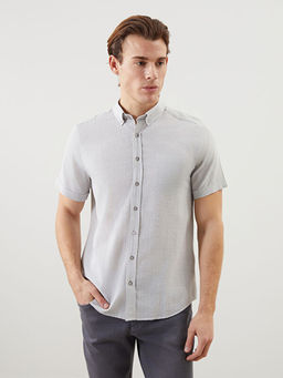 Regular Fit K?sa Kollu Arm?rl? Erkek Dokulu G?mlek