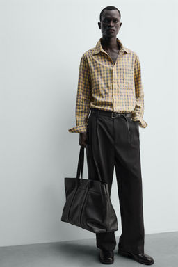 CAMISA RELAXED FIT CUADROS / Mantequilla - Zara фото 6
