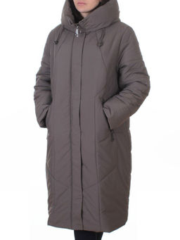 A615 GRAY/BEIGE Пальто зимнее женское (верблюжья шерсть, 120 гр. холлофайбер) - Фабричный китай фото 5