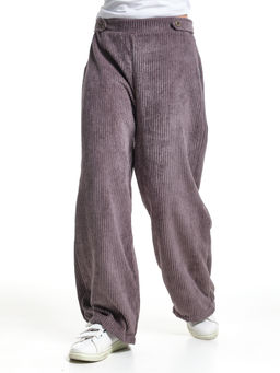 Брюки вельветовые палаццо 22-8062 коричневый - Mini maxi фото 4