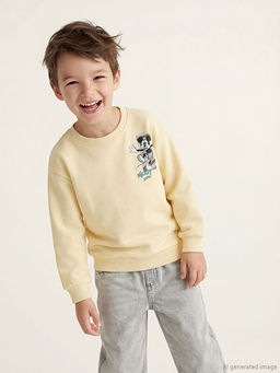 Mickey Mouse Bask?l? Erkek ?ocuk Kal?n Sweatshirt