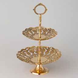 ФРУКТОВНИЦА 2-Х ЯРУСНАЯ ДИАМЕТР= 11/16СМ , ВЫСОТА=28СМ