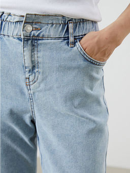 Beli Lastikli Slim Mom Kad?n Jean Pantolon
