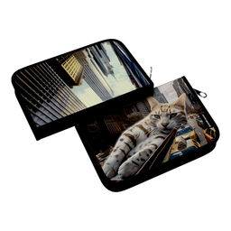 Цена за 1 шт. Пенал-книжка без наполнения ErichKrause 135x205x30мм Big City Cats