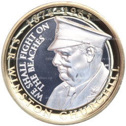 2 фунта 2015 года Гибралтар 50 лет со дня смерти Уинстона Черчилля