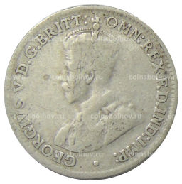 Монета 3 пенса 1927 года Австралия
