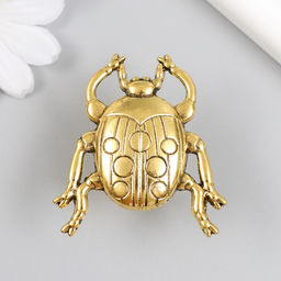 Ручка для шкатулки металл «Божья коровка», состаренное золото, 4.8×4.3 см
