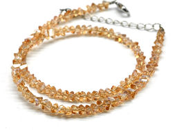 Чокер на шею женский из циркона огранка 4мм цв.зеленый хамелеон, 38см - Радуга камня фото 20